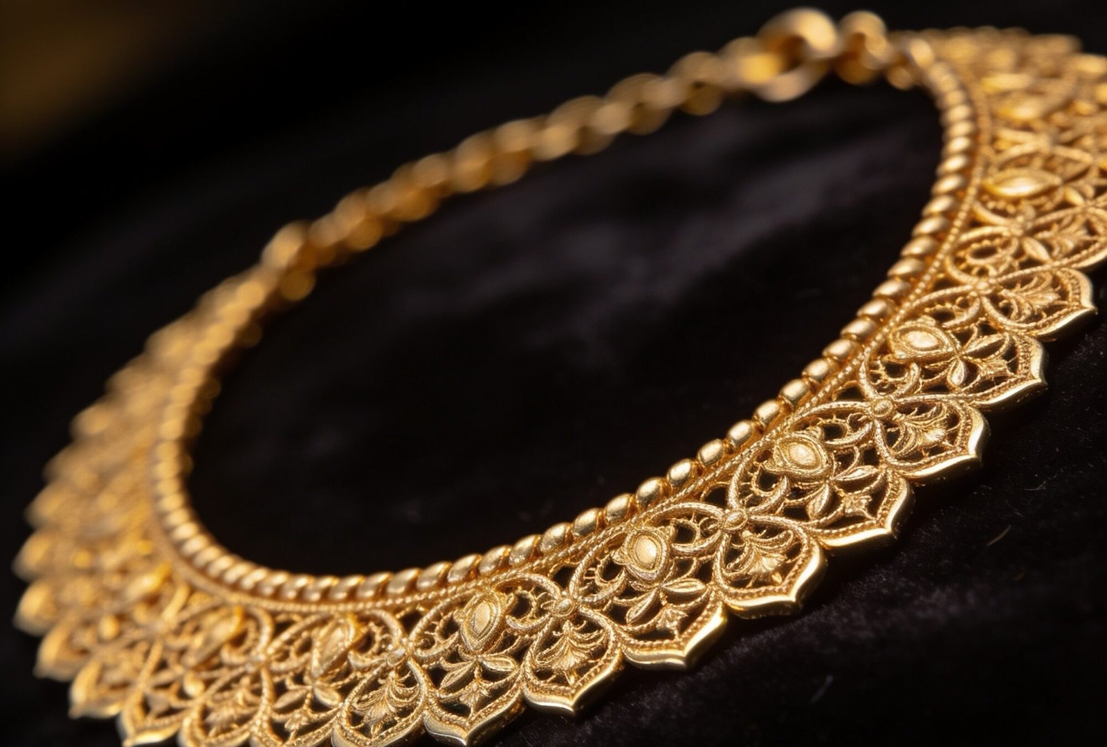 Bewerkt collier 22 karaat