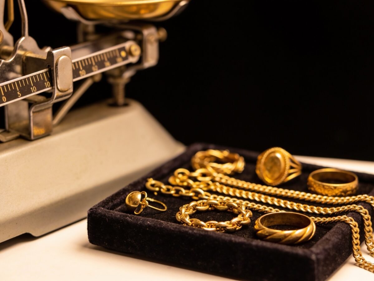 Oud goud wordt gewogen en beoordeeld bij City Gold